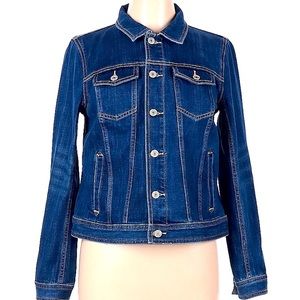 TALBOTS Denim Jacket Sz M. Blue. Like New!